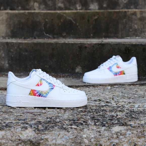 Nike Air Force 1 Low Tie Dye Custom NWT - Picture 6 of 10